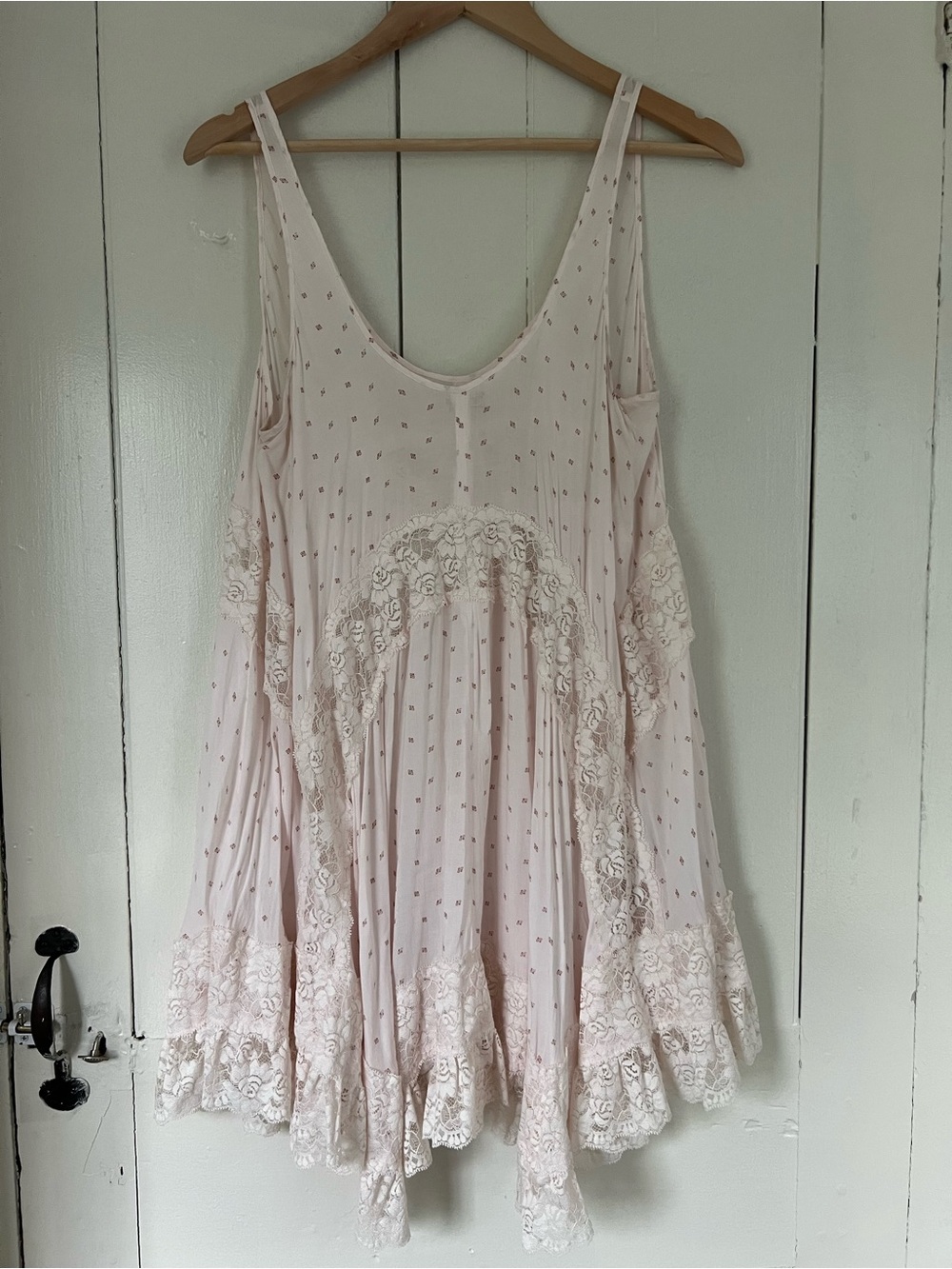 Free People Blush Pink Lace-Trim Mini Dress - Picture 9 of 10
